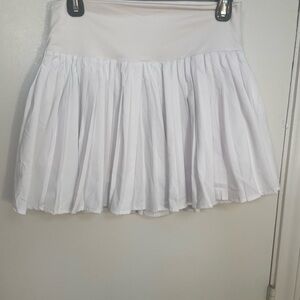 White Pleated Mini Skort